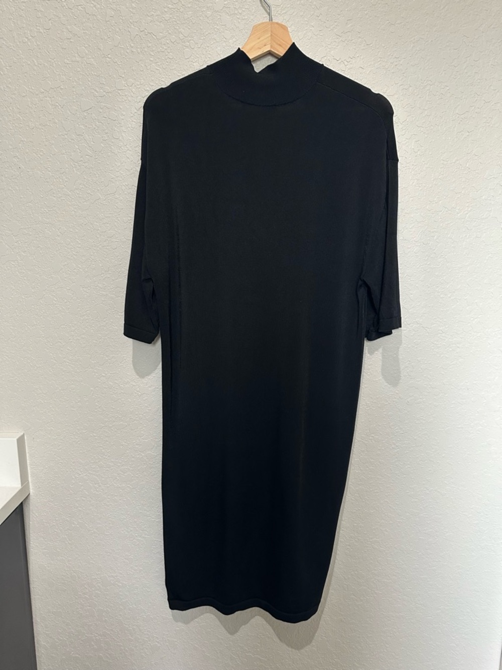 Anine Bing Claudia Black Ribbed Knit High Neck Mini Dress S - Picture 2 of 7